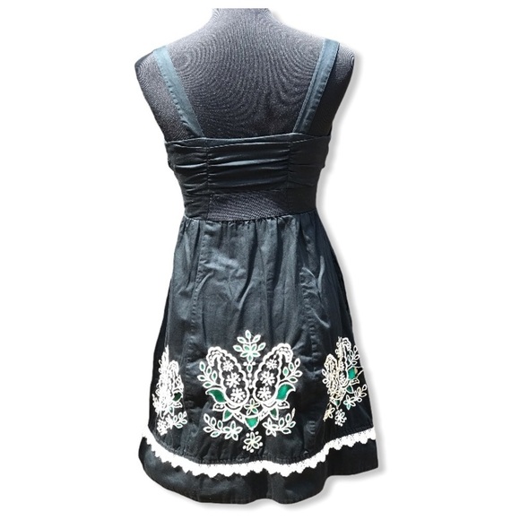 Floreat Anthropologie Embroidered Dress Black 0 - Picture 4 of 10